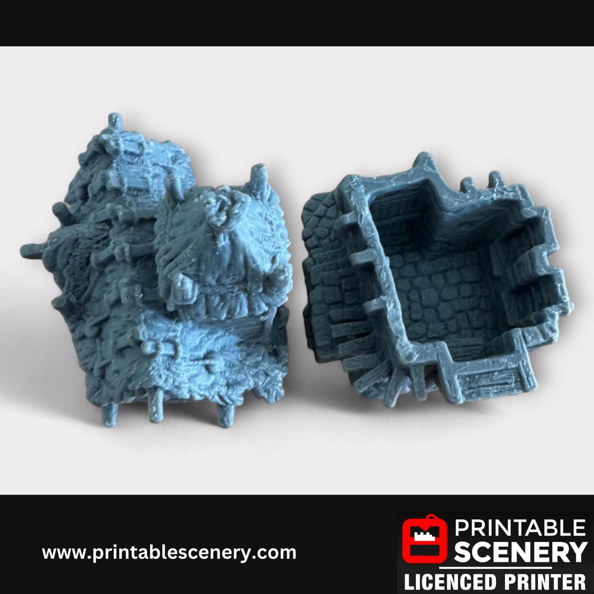 Medieval Fantasy Scatter Terrain - Hagglethorn Homestead for DND Adventures, 32mm & 28mm Scale Tabletop, 3D Printed