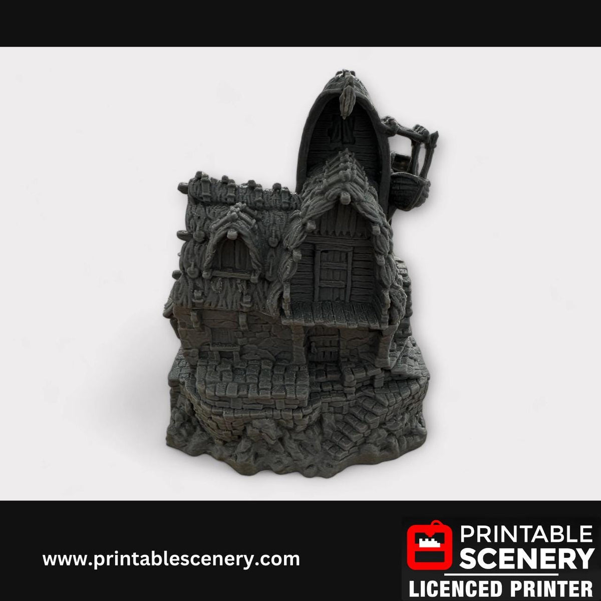 Hagglethorn Hollow - Fisherman's Hut Fantasy Terrain, Roleplay, and Tabletop Games - Detailed Stone Structures for Immersive Adventures