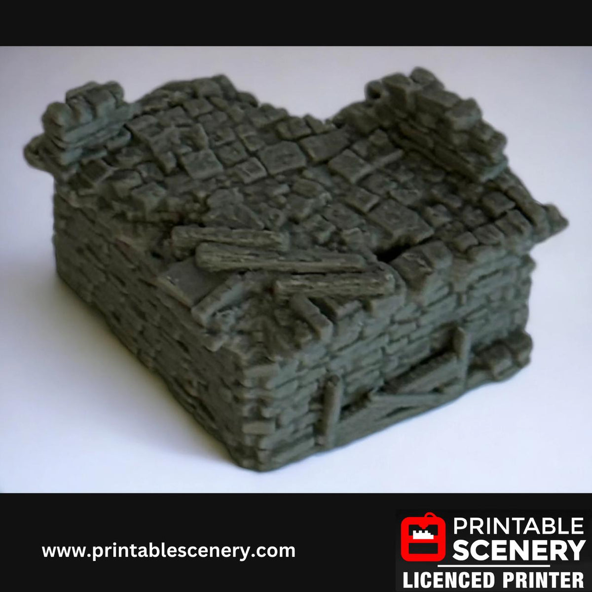 Ruined Bridge Span - 16 Piece Scatter Terrain Set, Detailed, Ruined, 28mm, Printable Scenery, Tabletop, TTRPG, DND, Shadowfey