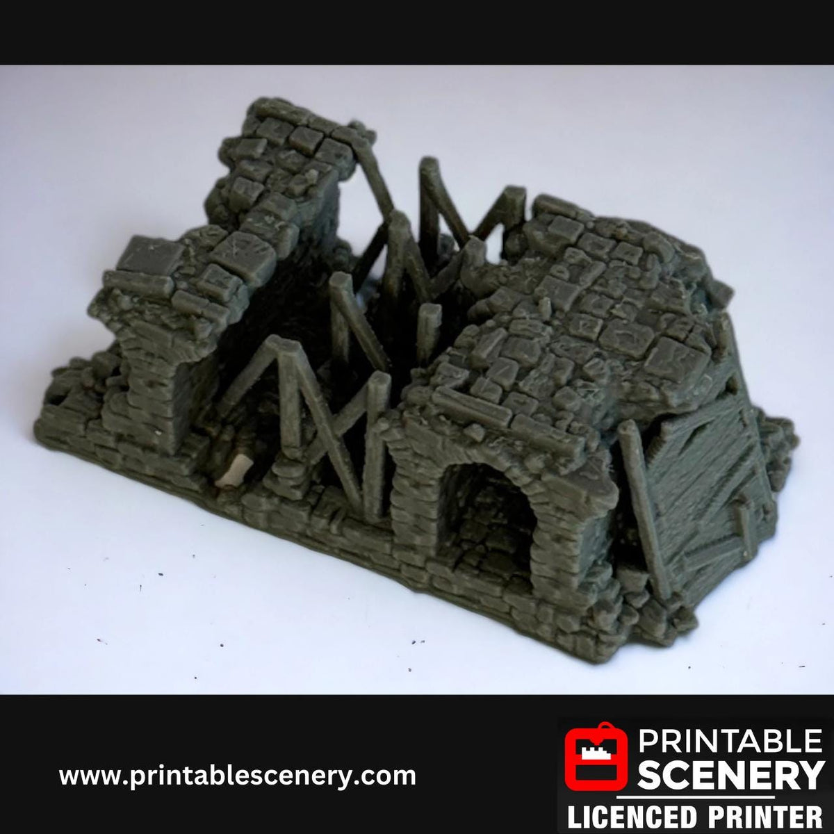 Ruined Bridge Span - 16 Piece Scatter Terrain Set, Detailed, Ruined, 28mm, Printable Scenery, Tabletop, TTRPG, DND, Shadowfey