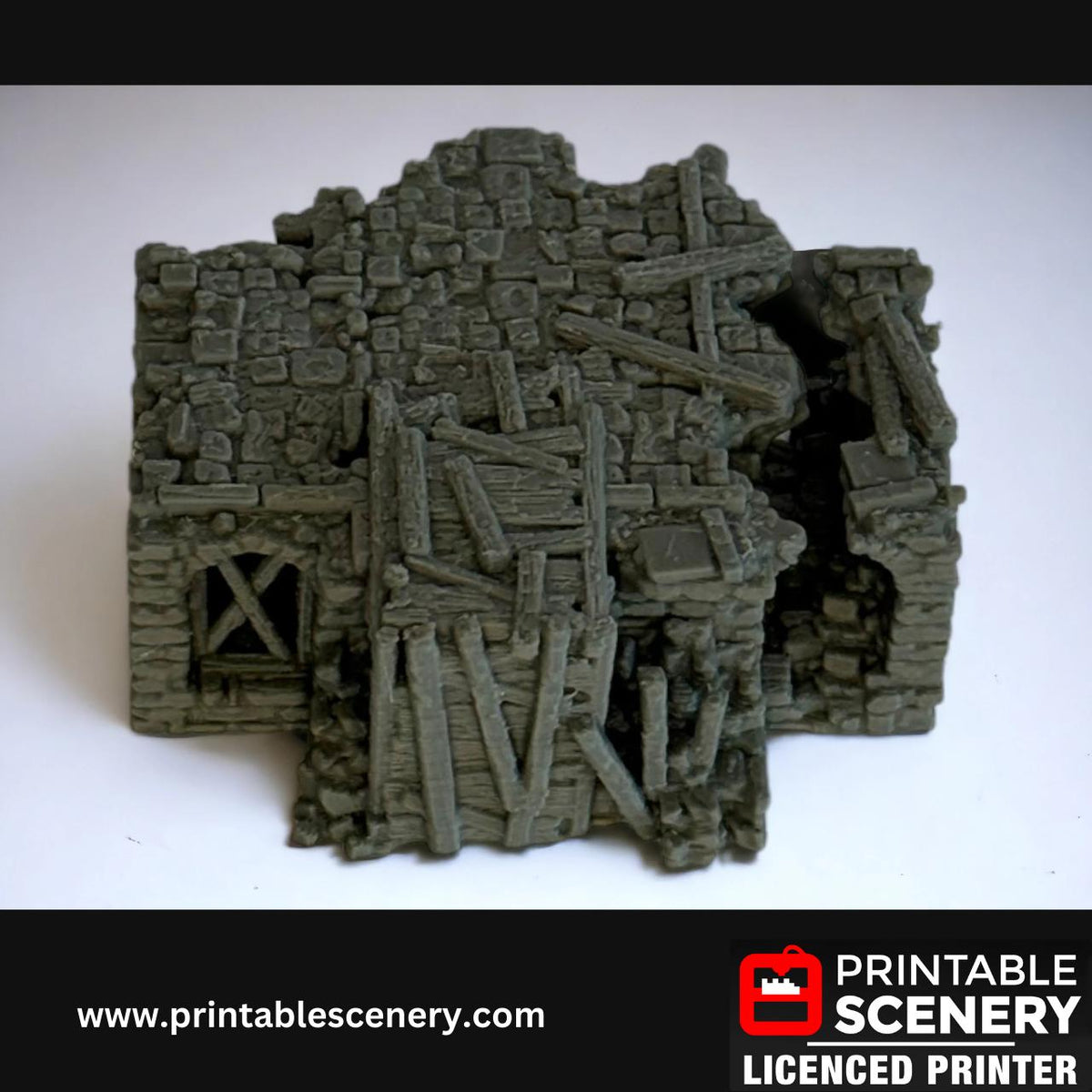Ruined Bridge Span - 16 Piece Scatter Terrain Set, Detailed, Ruined, 28mm, Printable Scenery, Tabletop, TTRPG, DND, Shadowfey