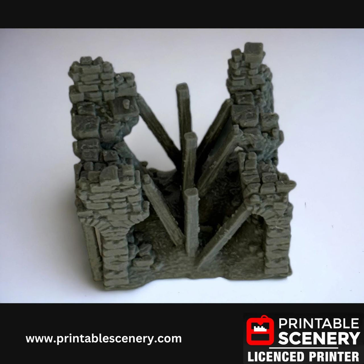 Ruined Bridge Span - 16 Piece Scatter Terrain Set, Detailed, Ruined, 28mm, Printable Scenery, Tabletop, TTRPG, DND, Shadowfey