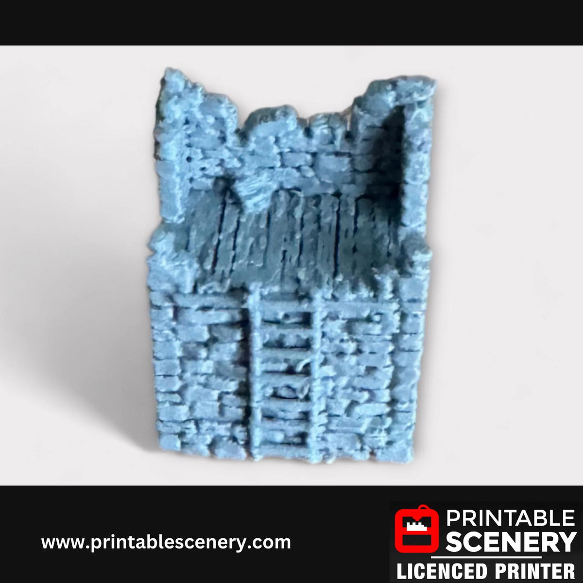 17-Piece Ruined Medieval Stone Fort Walls, Terrain for DND and Tabletop Games, TTRPG, 28mm, 32mm, Country and King, Castle