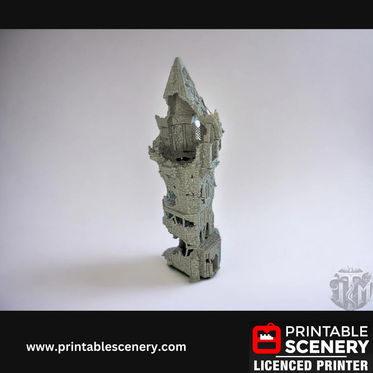 Tower of Insanity Terrain - 10 Piece, Detailed, Ruined, 28mm, Printable Scenery, Tabletop, TTRPG, DND, Shadowfey