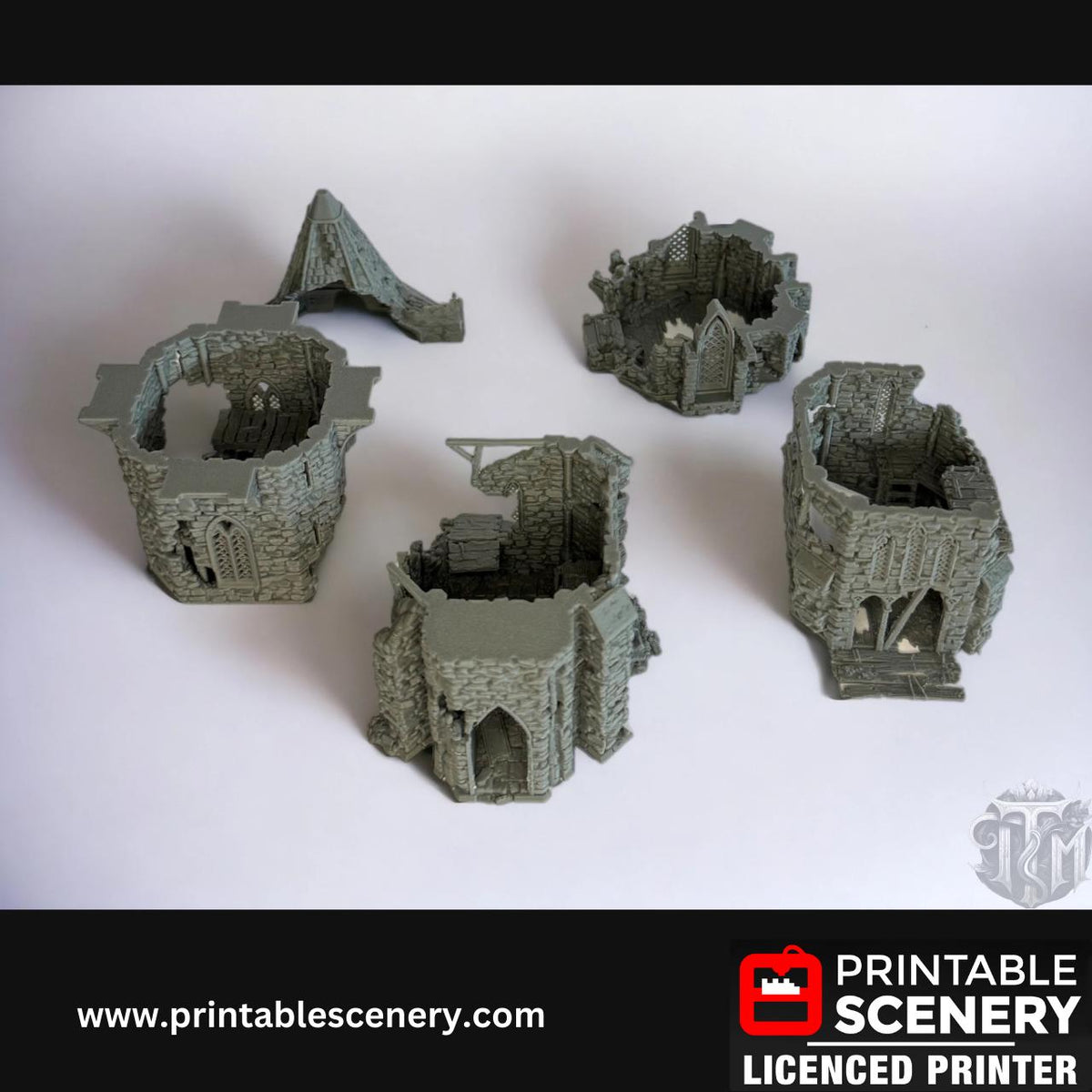 Tower of Insanity Terrain - 10 Piece, Detailed, Ruined, 28mm, Printable Scenery, Tabletop, TTRPG, DND, Shadowfey