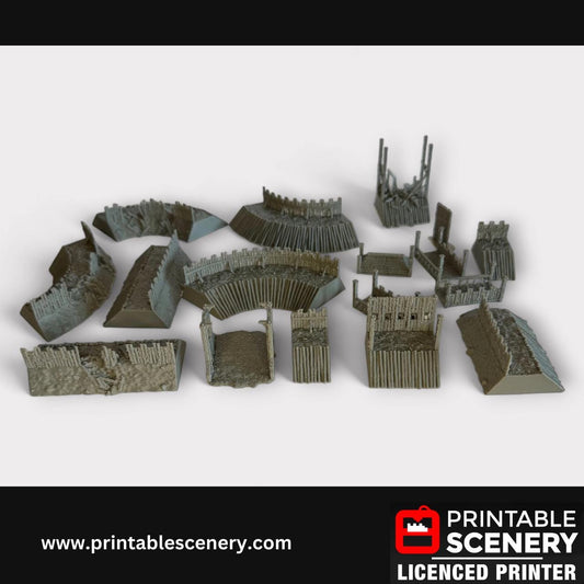 Medieval Garrison Walls Terrain for Tabletop Gaming, DND Castle Decor, Fantasy RPG, 28mm, Printable Scenery, 3d Print