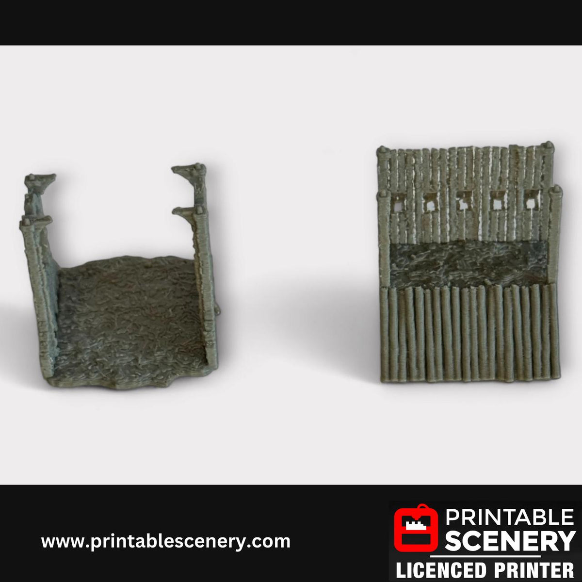 Medieval Garrison Walls Terrain for Tabletop Gaming, DND Castle Decor, Fantasy RPG, 28mm, Printable Scenery, 3d Print
