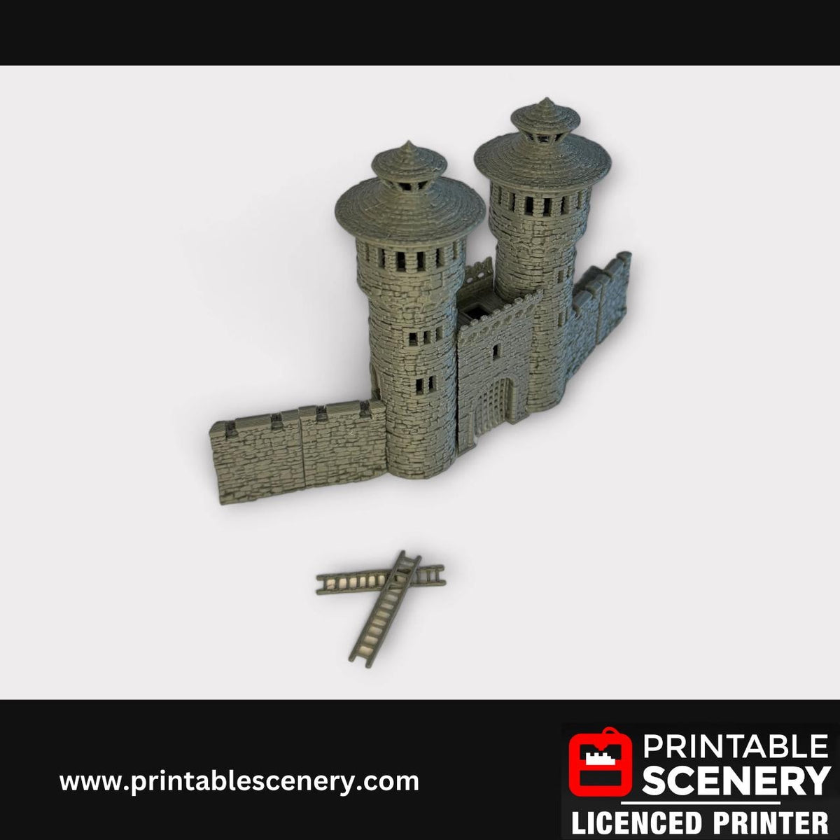 Castle Gate Terrain for Tabletop Gaming, DND Castle Decor, Fantasy RPG, 28mm, Printable Scenery, 3d Print