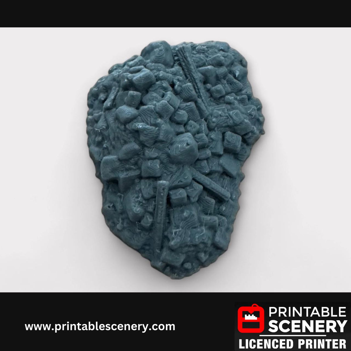 5 Piece Stone Debris Scatter Terrain Kit, DND Terrain Set, Miniature, Tabletop RPG Accessories, TTRPG, 28mm, Hagglethorn, Printable Scenery