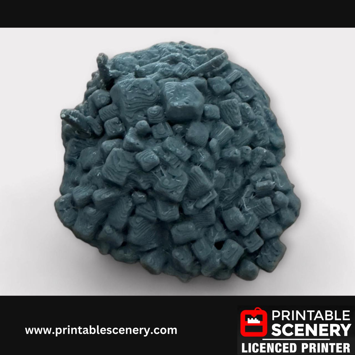 5 Piece Stone Debris Scatter Terrain Kit, DND Terrain Set, Miniature, Tabletop RPG Accessories, TTRPG, 28mm, Hagglethorn, Printable Scenery