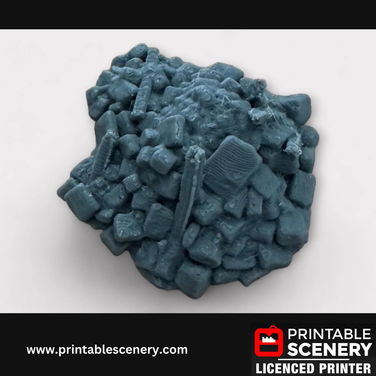 5 Piece Stone Debris Scatter Terrain Kit, DND Terrain Set, Miniature, Tabletop RPG Accessories, TTRPG, 28mm, Hagglethorn, Printable Scenery