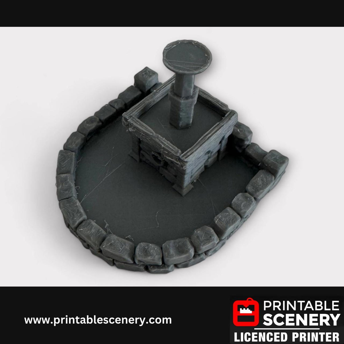 Medieval Town Fountain, Scatter, Terrain for DND and Tabletop Games, TTRPG, 28mm, 32mm, Country and King, fort, Printable Scenery