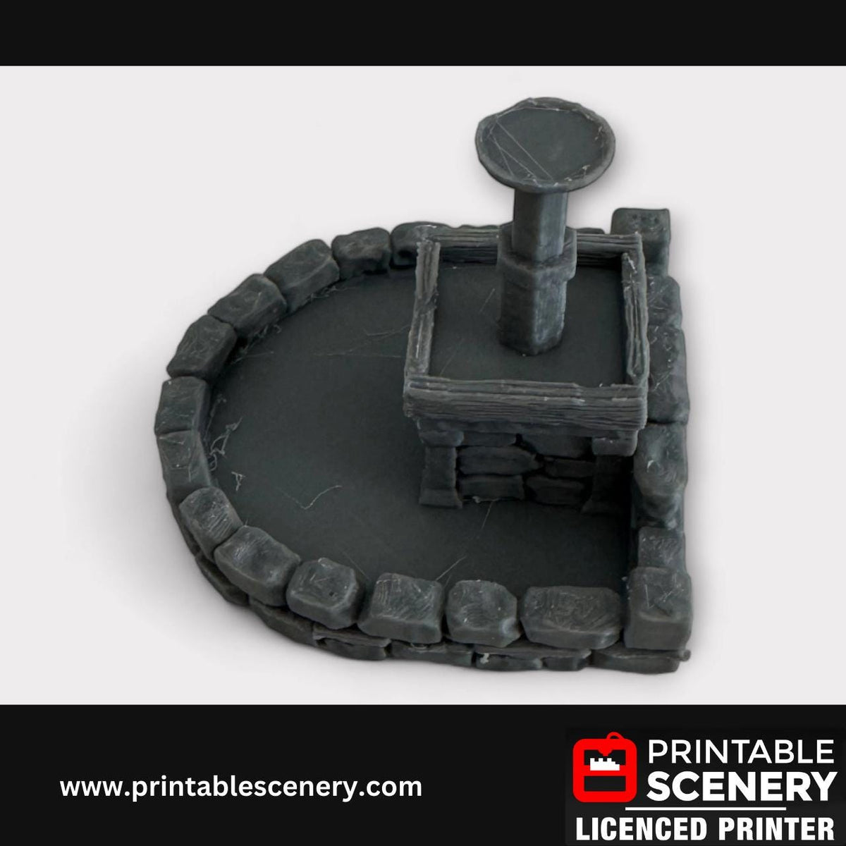 Medieval Town Fountain, Scatter, Terrain for DND and Tabletop Games, TTRPG, 28mm, 32mm, Country and King, fort, Printable Scenery