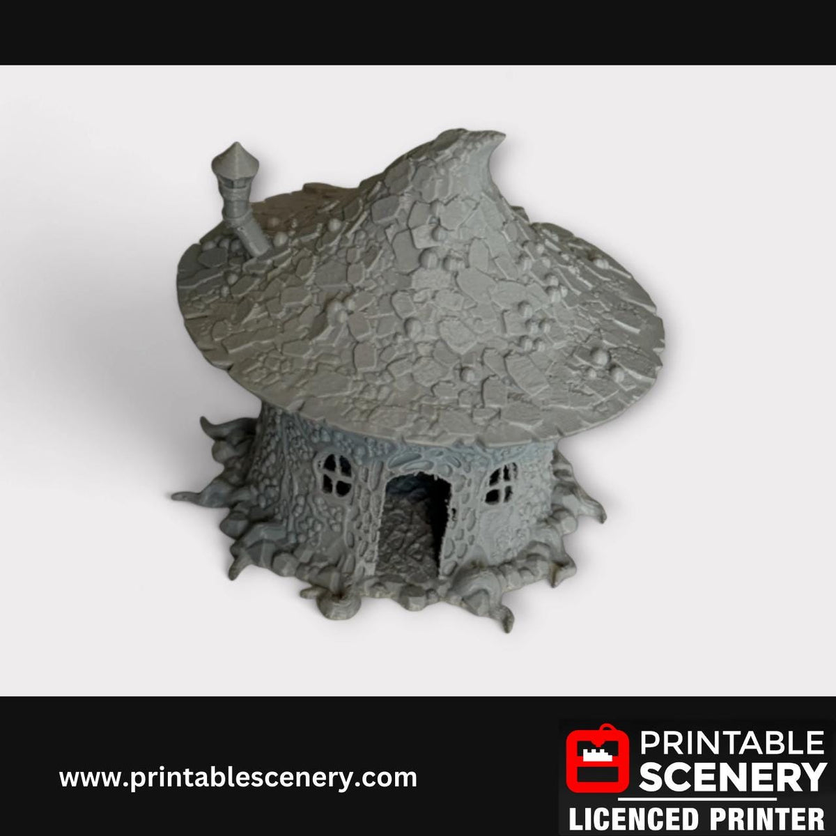 Goblin Mushroom Hovel Miniature, Tabletop Terrain Fantasy RPG Accessory, Unique Hut, Unpainted, 3D Print, Fairy