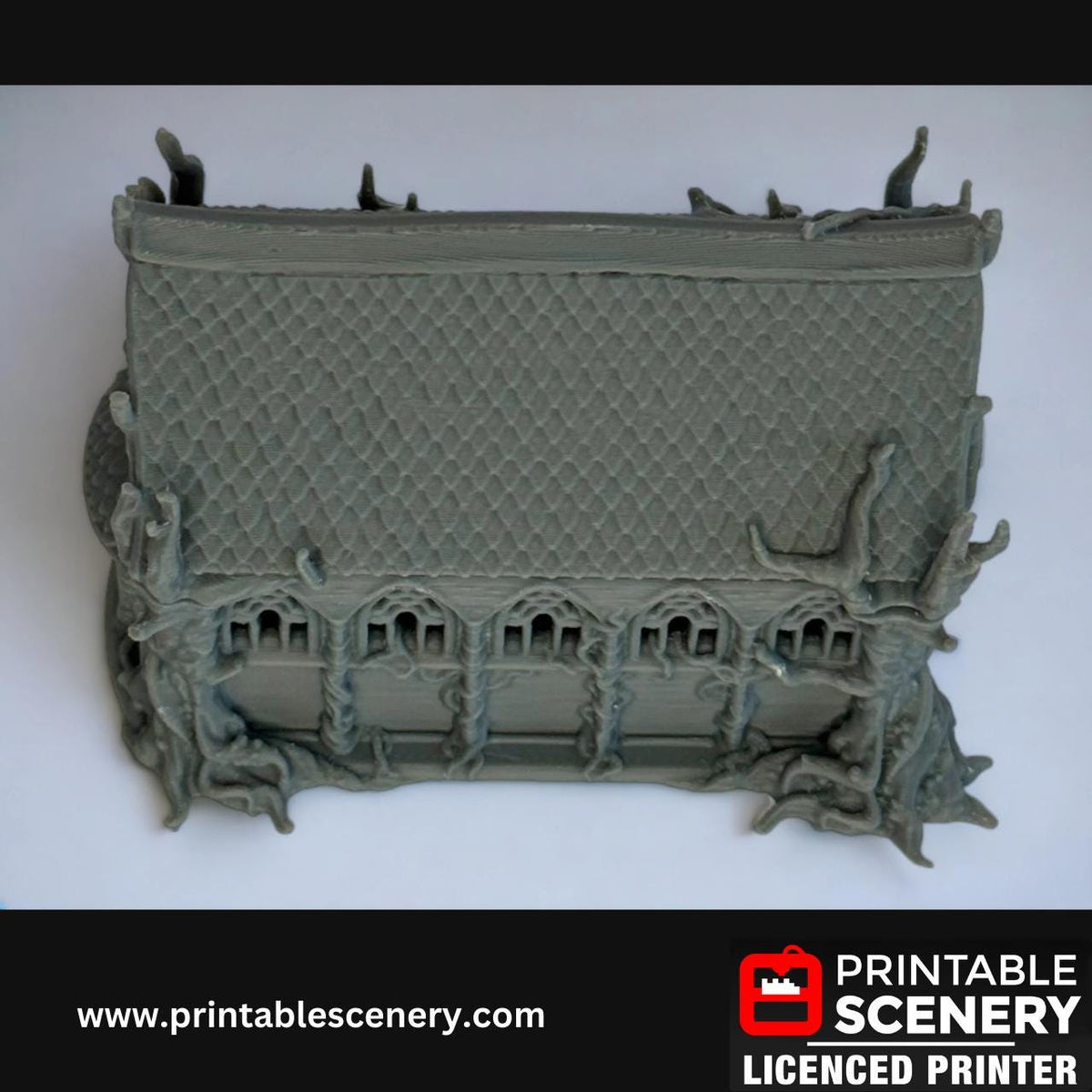 Swamp Terrain - The Living Hall, DND Miniature Terrain, TTRPG, 28mm, Elven Terrain, Printable Scenery