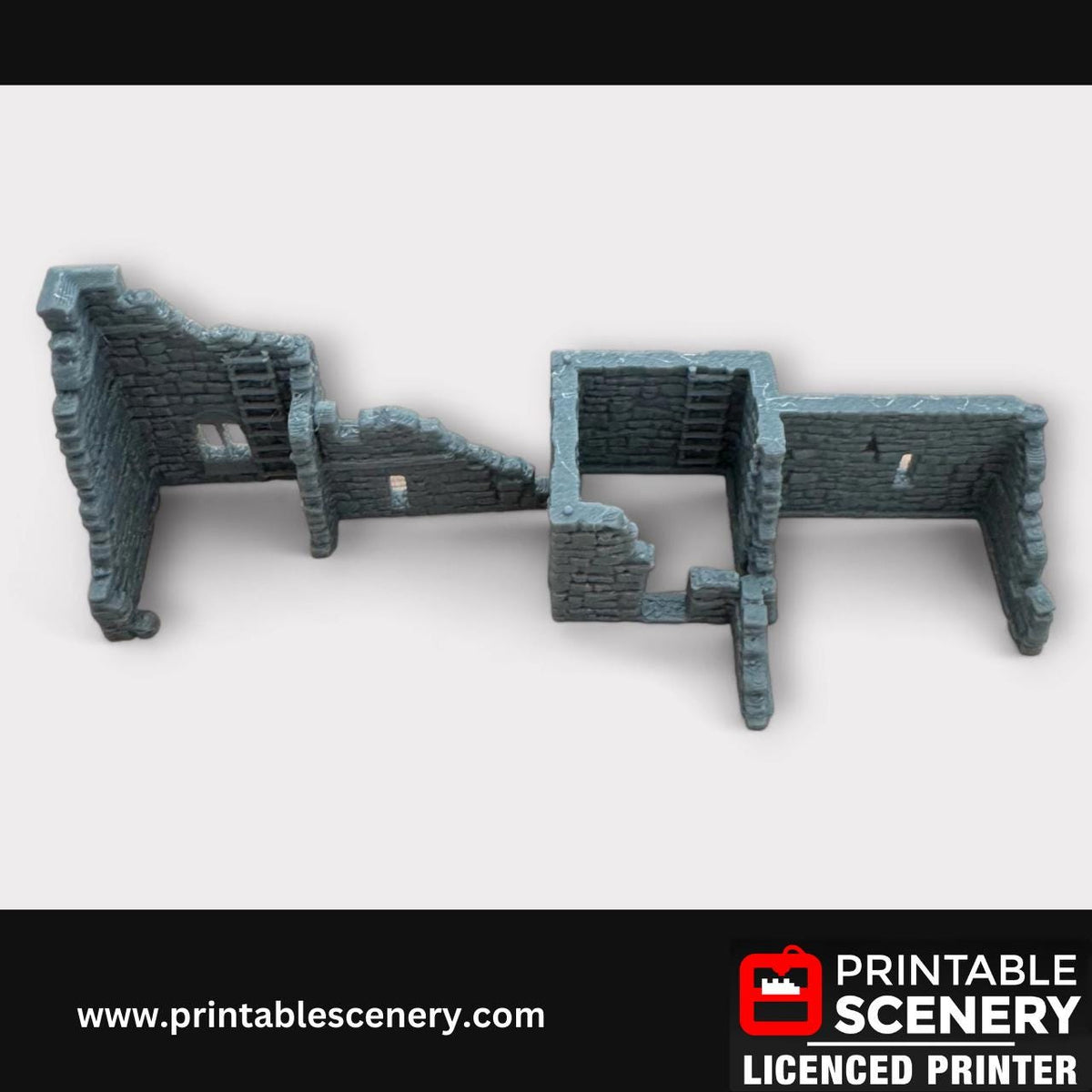 Ruined Medieval Stone Norman Fort, Terrain for DND and Tabletop Games, TTRPG, 28mm, 32mm, Country and King, Castle