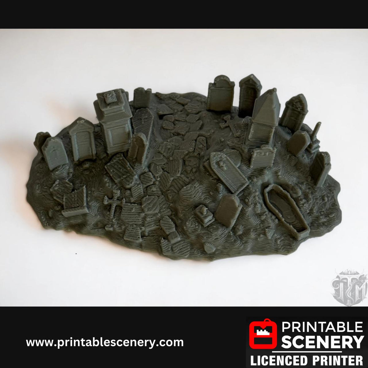 Graveyard Scatter Terrain - 5 Piece, Detailed, Haunted, 28mm, Printable Scenery, Tabletop, TTRPG, DND
