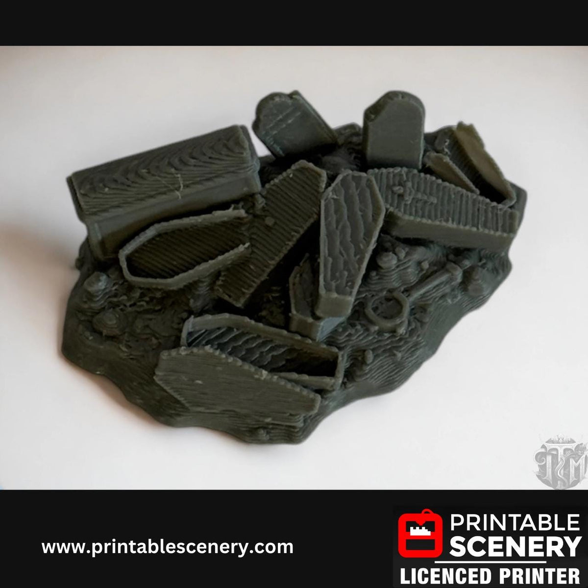 Graveyard Scatter Terrain - 5 Piece, Detailed, Haunted, 28mm, Printable Scenery, Tabletop, TTRPG, DND