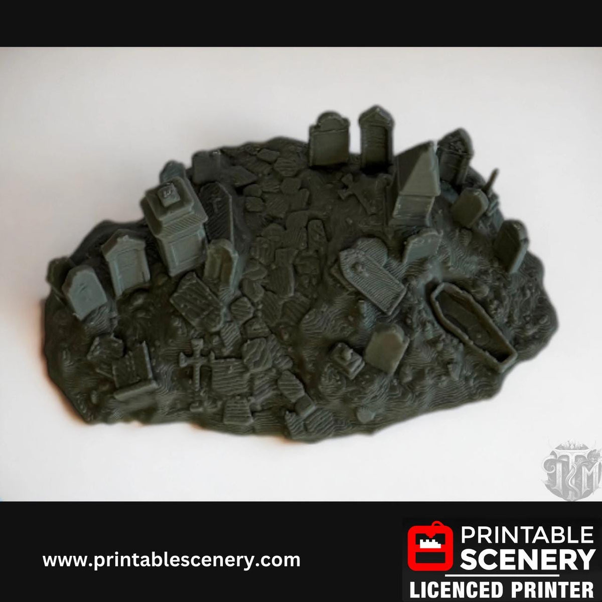 Graveyard Scatter Terrain - 5 Piece, Detailed, Haunted, 28mm, Printable Scenery, Tabletop, TTRPG, DND