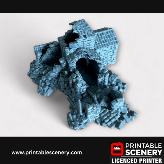 Ruined French Mausoleum, Terrain for DND and Tabletop Games, TTRPG, 28mm, 32mm, Country and King, fort, Printable Scenery