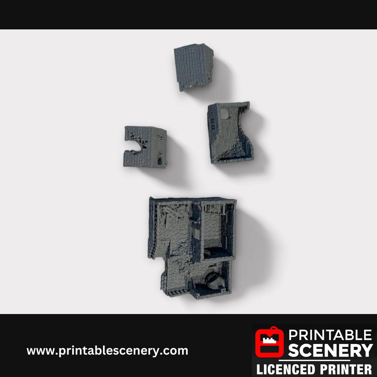 Ruined Medieval Stone Bakers House, Terrain for DND and Tabletop Games, TTRPG, 28mm, 32mm, Country and King, fort, Printable Scenery