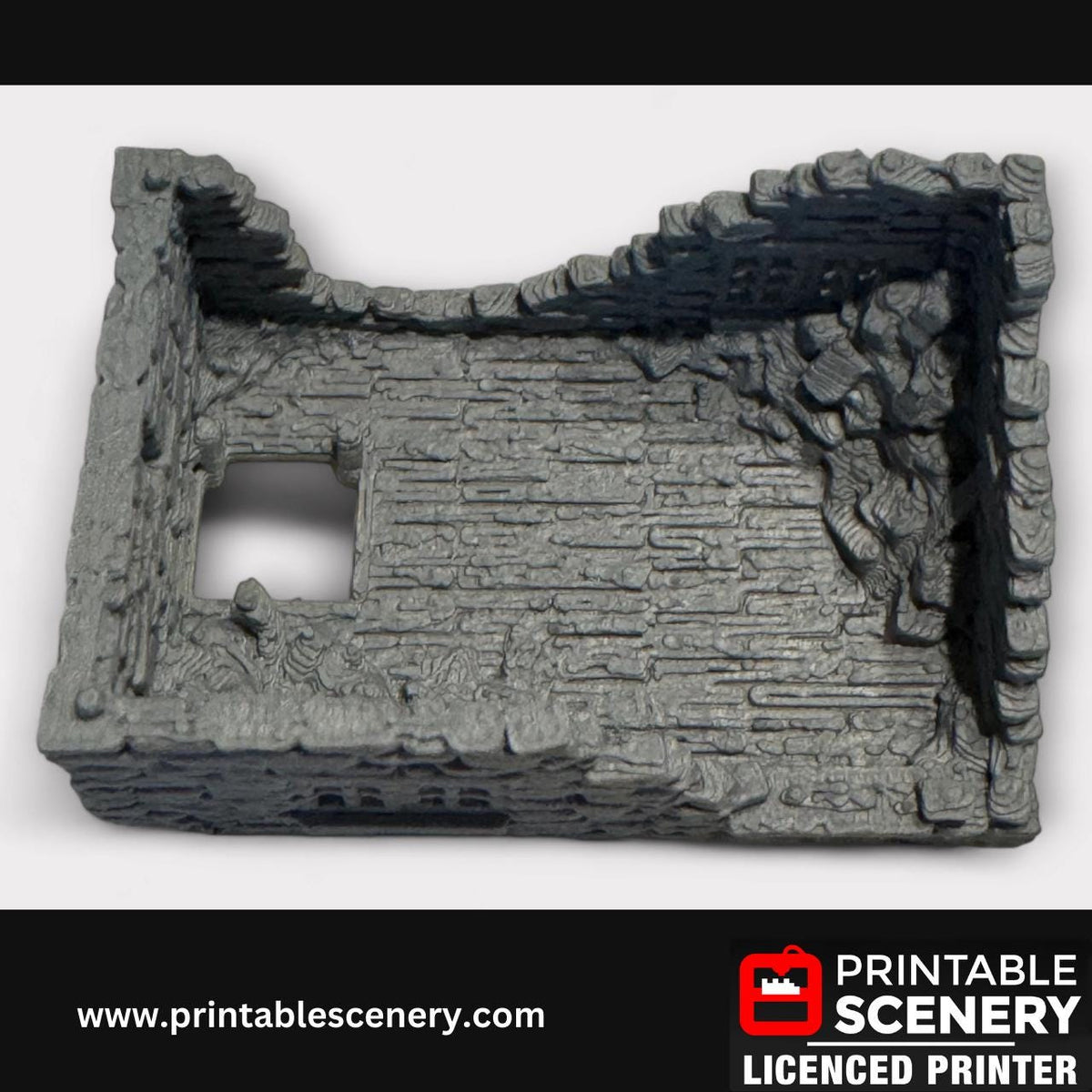 Ruined Medieval Stone Bakers House, Terrain for DND and Tabletop Games, TTRPG, 28mm, 32mm, Country and King, fort, Printable Scenery