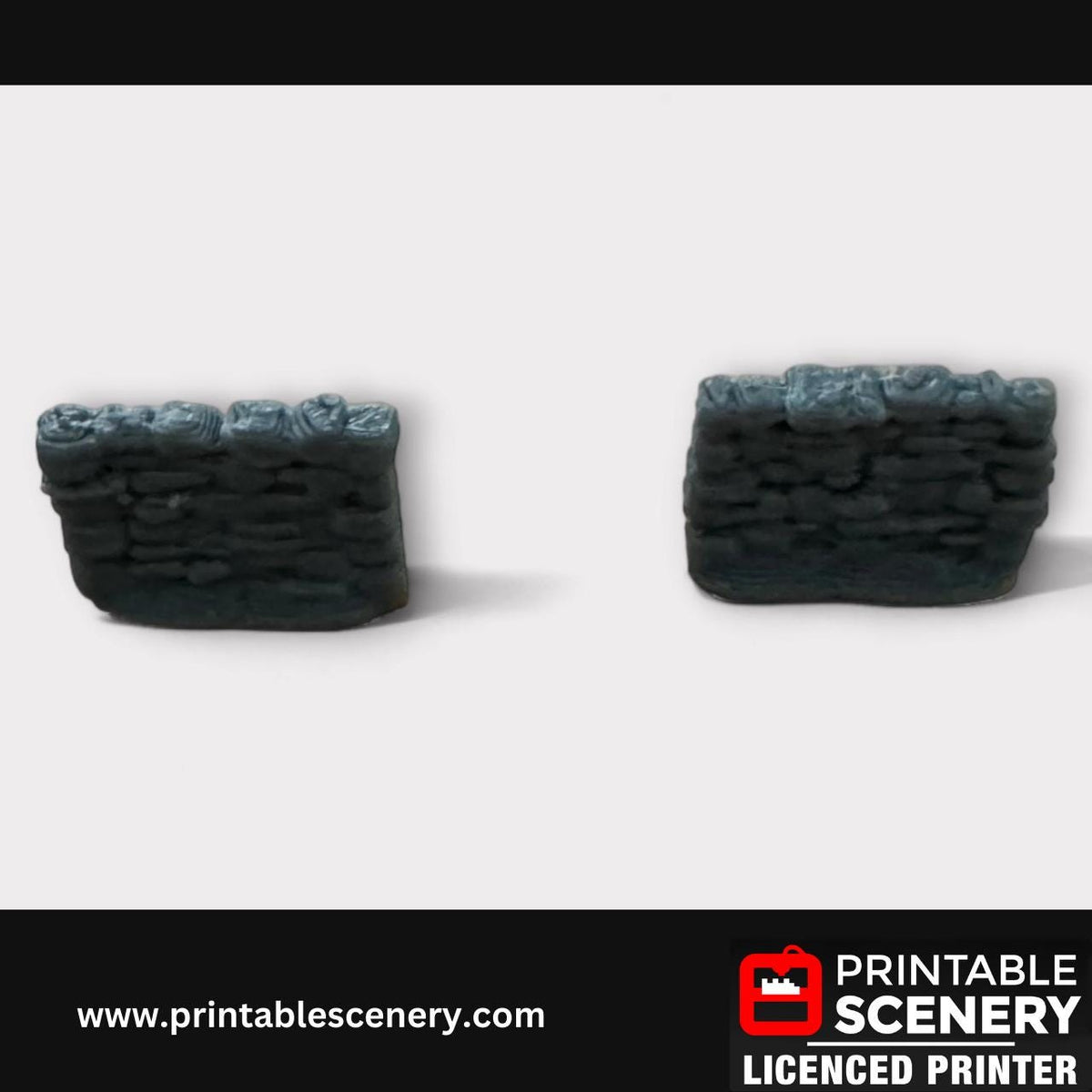 12 Piece Stone Wall Scatter Terrain Kit, DND Terrain Set, Miniature, Tabletop RPG Accessories, TTRPG, 28mm, Hagglethorn, Printable Scenery