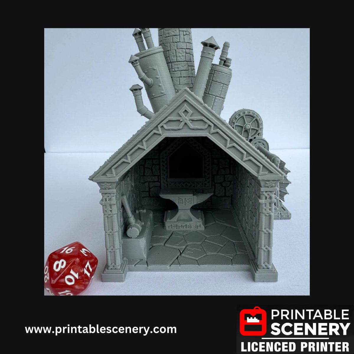 Dwarven Forge Scatter Terrain, DND Tabletop Blacksmith, Handcrafted RPG Miniatures, 28mm, Minis, Printable Scenery, Fantasy, Cave, 40k