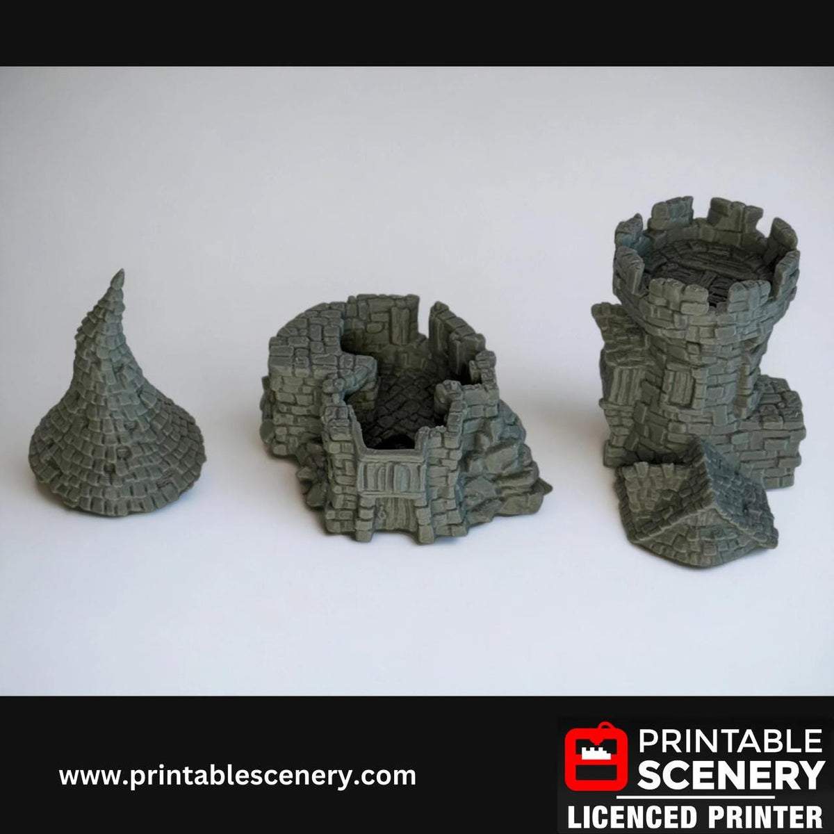 Medieval Fantasy Tower Terrain - Hagglethorn Tower for DND Adventures, 32mm & 28mm Scale Tabletop, 3D Printed