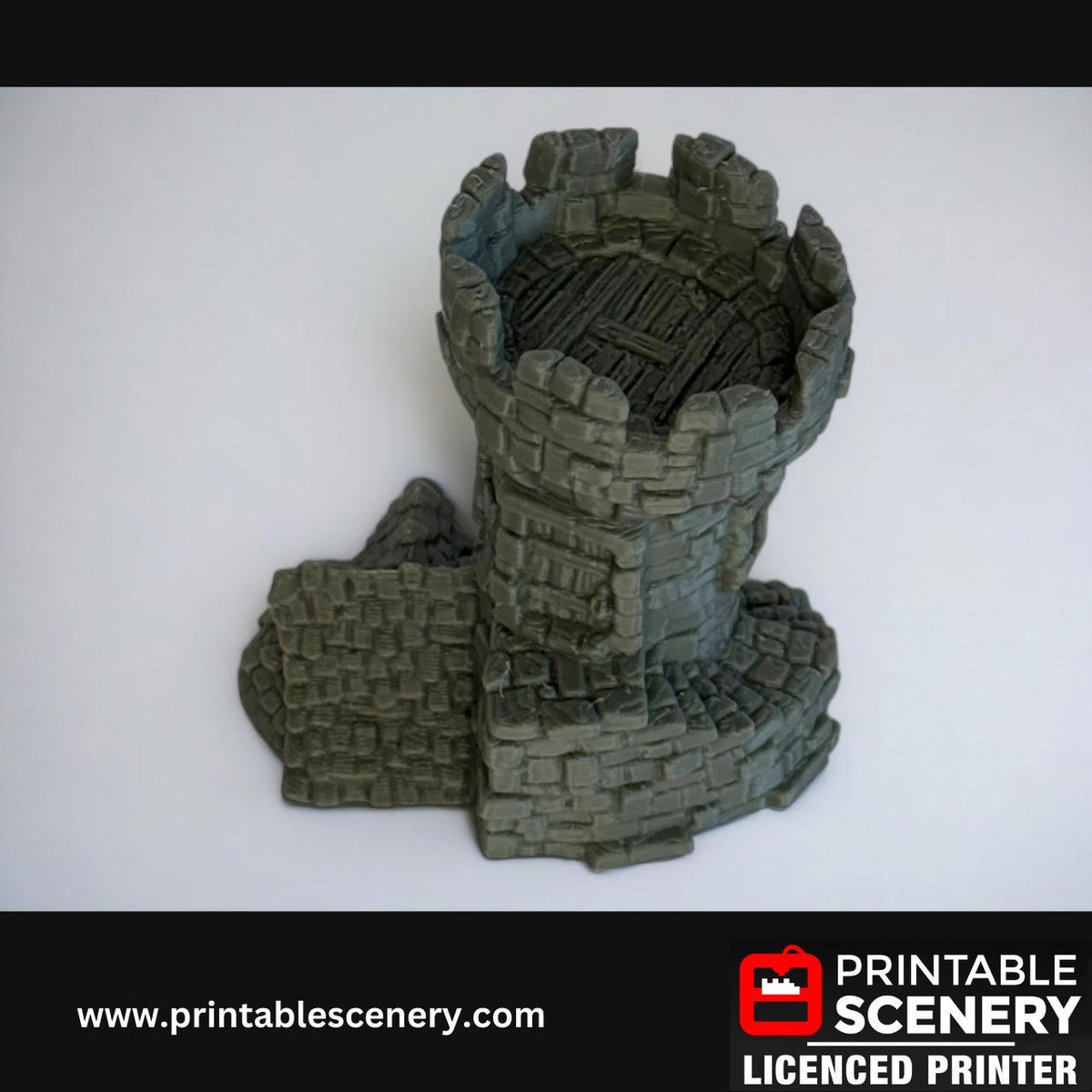 Medieval Fantasy Tower Terrain - Hagglethorn Tower for DND Adventures, 32mm & 28mm Scale Tabletop, 3D Printed
