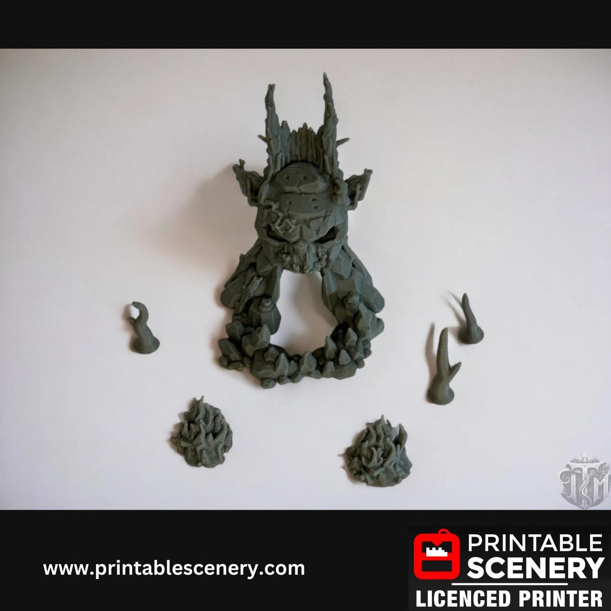 Skull Swamp Shrine Terrain, Gothic Miniature, Tabletop Gaming, Dark Fantasy Landscape, 28mm, 3D Printed