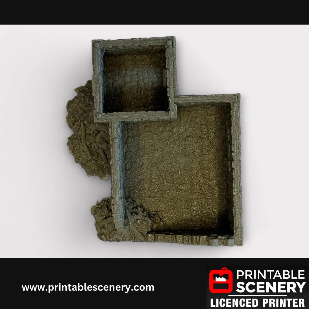 Ruined Medieval Stone Castle - Kings Quarters, Terrain for DND and Tabletop Games, TTRPG, 28mm, 32mm, Country and King, fort