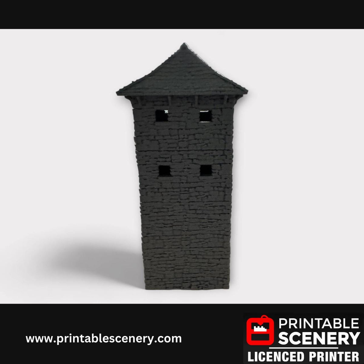 Medieval Stone Castle - Black Rock Keep, Terrain for DND and Tabletop Games, TTRPG, 28mm, 32mm, Country and King, fort