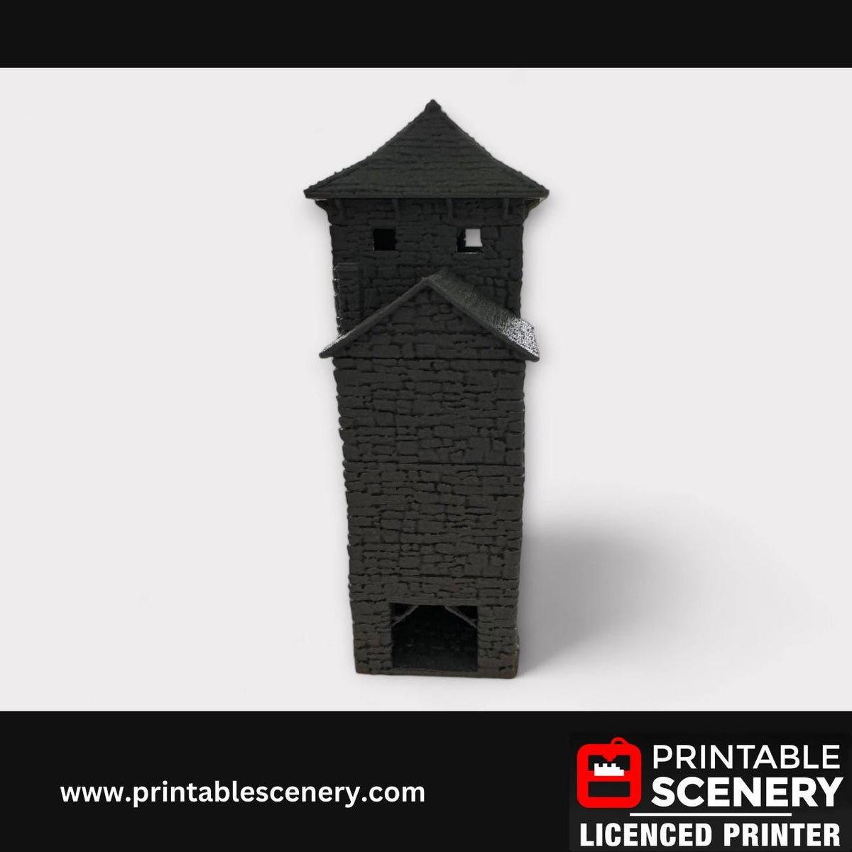 Medieval Stone Castle - Black Rock Keep, Terrain for DND and Tabletop Games, TTRPG, 28mm, 32mm, Country and King, fort