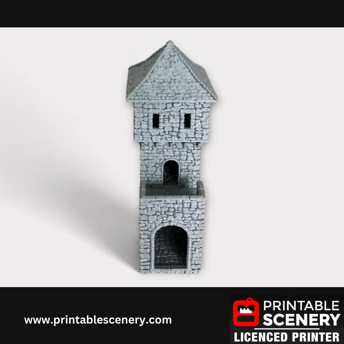 Medieval Stone Castle - Kings Gate, Terrain for DND and Tabletop Games, TTRPG, 28mm, 32mm, Country and King, fort