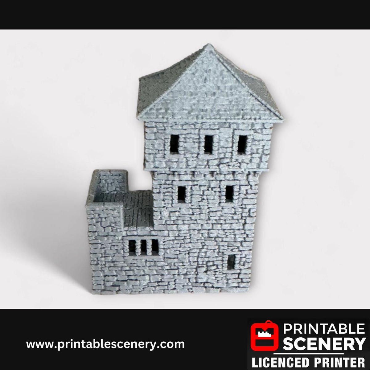 Medieval Stone Castle - Kings Gate, Terrain for DND and Tabletop Games, TTRPG, 28mm, 32mm, Country and King, fort