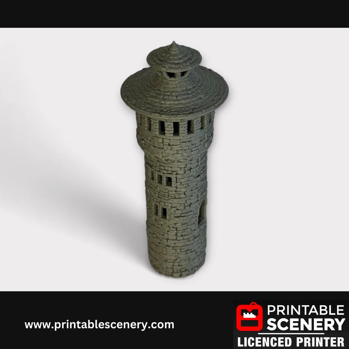 Medieval Stone Castle - Kings Round Tower, Terrain for DND and Tabletop Games, TTRPG, 28mm, 32mm, Country and King, fort