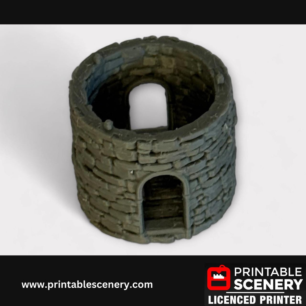Medieval Stone Castle - Kings Round Tower, Terrain for DND and Tabletop Games, TTRPG, 28mm, 32mm, Country and King, fort