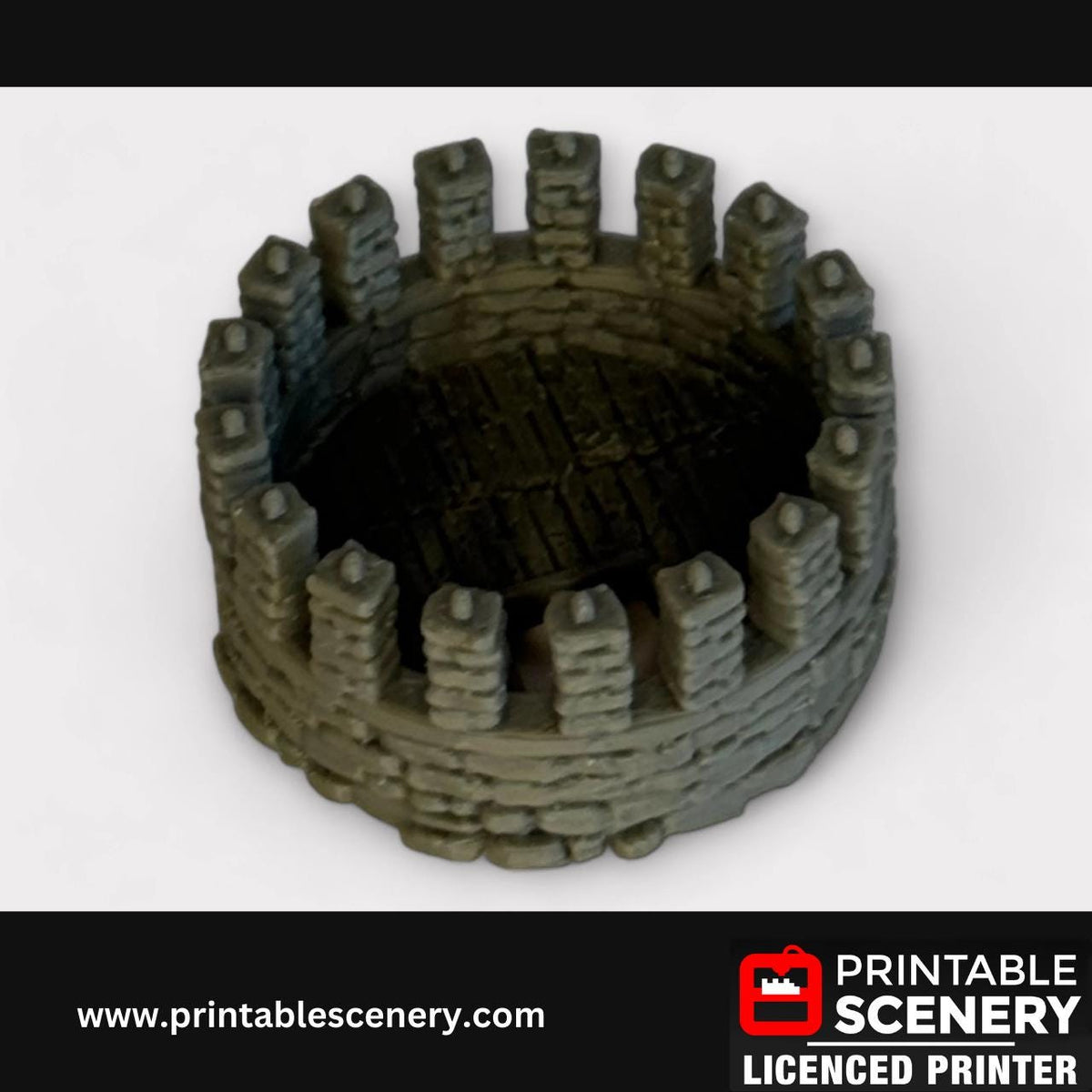 Medieval Stone Castle - Kings Round Tower, Terrain for DND and Tabletop Games, TTRPG, 28mm, 32mm, Country and King, fort