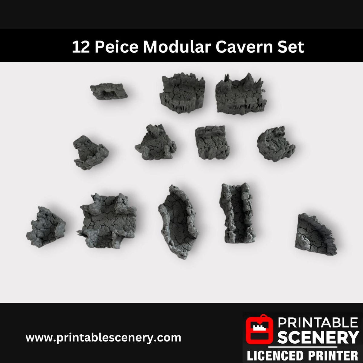 Magical Cave Fantasy Terrain - Modular Printable Scenery for Tabletop Adventures