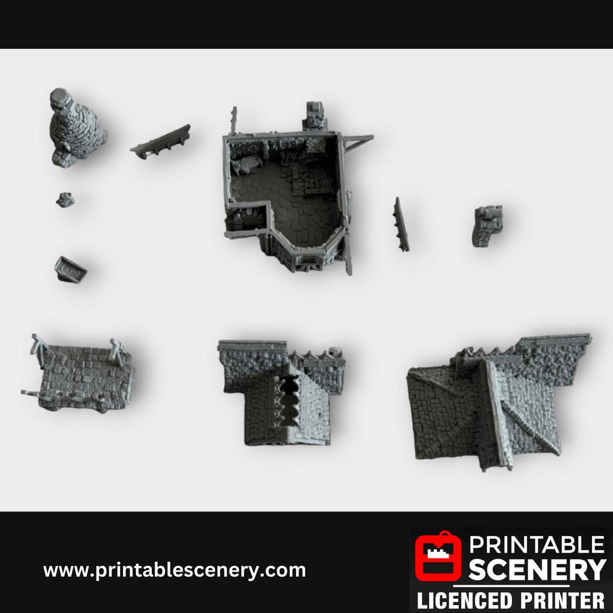 City Blacksmith Terrain Set, Tabletop Accessories, RPG Gift, Terrain Kit, Miniature Forge Props, Dungeon Master Gift, Ramshackle