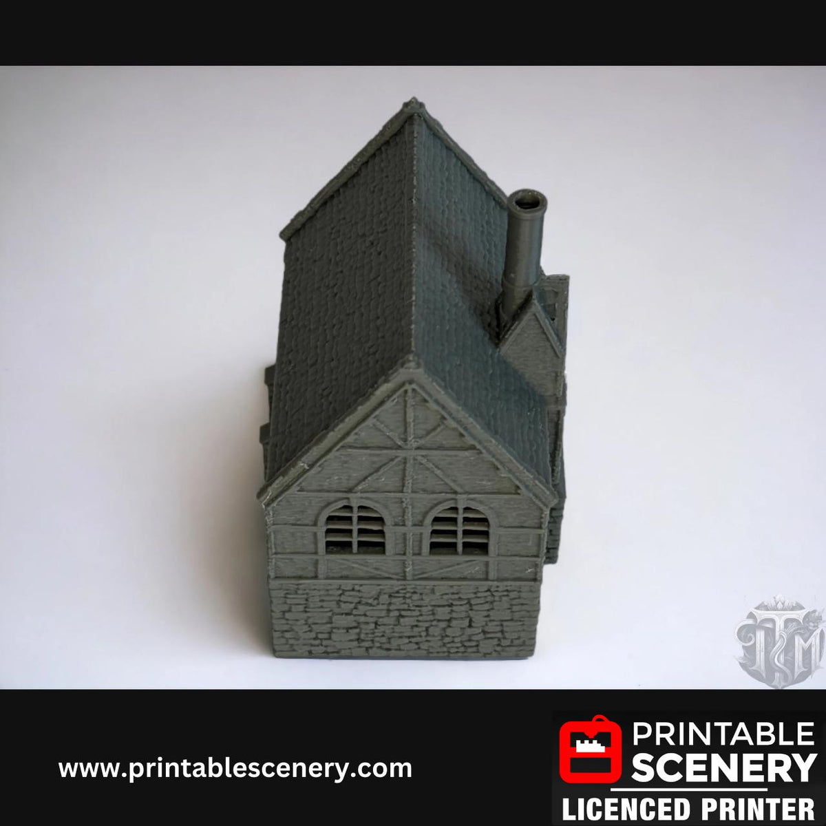 Medieval Stone Manor - Wattle and Daub, Terrain for DND and Tabletop Games, TTRPG, 28mm, 32mm, Country and King, fort