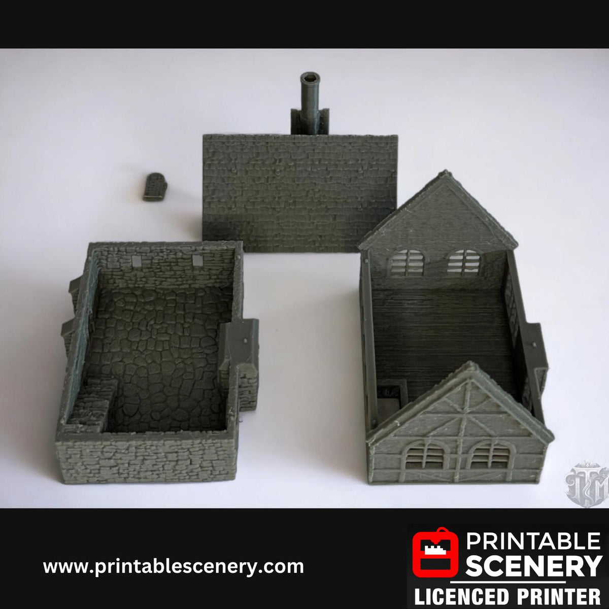 Medieval Stone Manor - Wattle and Daub, Terrain for DND and Tabletop Games, TTRPG, 28mm, 32mm, Country and King, fort