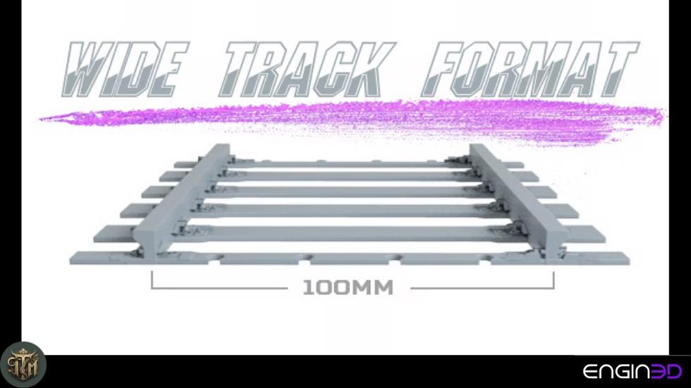 Modular War Train Rails 32mm - Terrain, Sci-Fi Wargaming Kit, Vehicle Accessories, Grimdark, DND