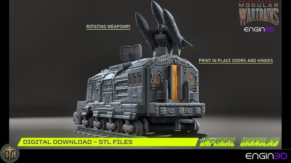 Modular War Train Imperial Ironclad 32mm - Terrain, Sci-Fi Wargaming Kit, Vehicle, Grimdark, DND