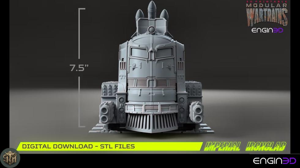 Modular War Train Imperial Ironclad 32mm - Terrain, Sci-Fi Wargaming Kit, Vehicle, Grimdark, DND