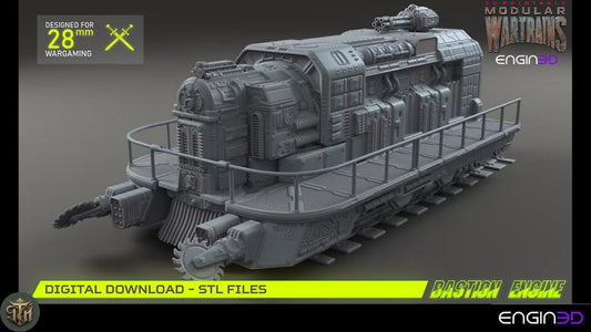Modular War Train Bastion Engine 32mm - Terrain, Sci-Fi Wargaming Kit, Vehicle, Grimdark, DND