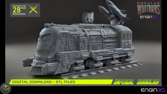 Modular War Train Imperial Ironclad 32mm - Terrain, Sci-Fi Wargaming Kit, Vehicle, Grimdark, DND