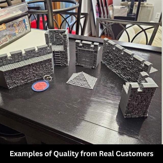 Custom 3D Printed Tabletop Terrain | Personalized Scenery for DND, 40k, Pathfinder, Tabletop Gaming | STL Printing Service