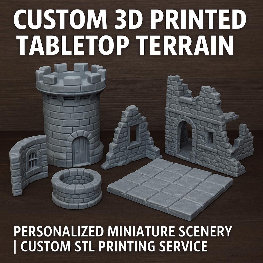 Custom 3D Printed Tabletop Terrain | Personalized Scenery for DND, 40k, Pathfinder, Tabletop Gaming | STL Printing Service